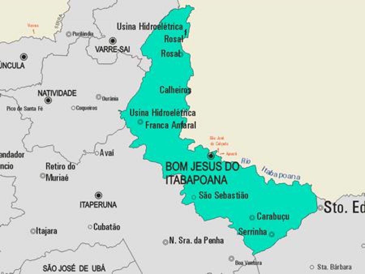 Քարտեզ Բոն-жезус-DOO գյուղապետարան Itabapoana