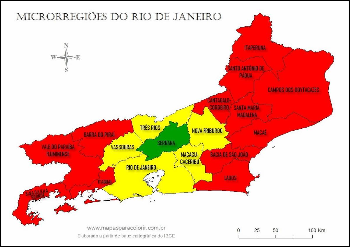 Քարտեզ միկրո շրջանների Ռիո-դե-Ժանեյրոյում