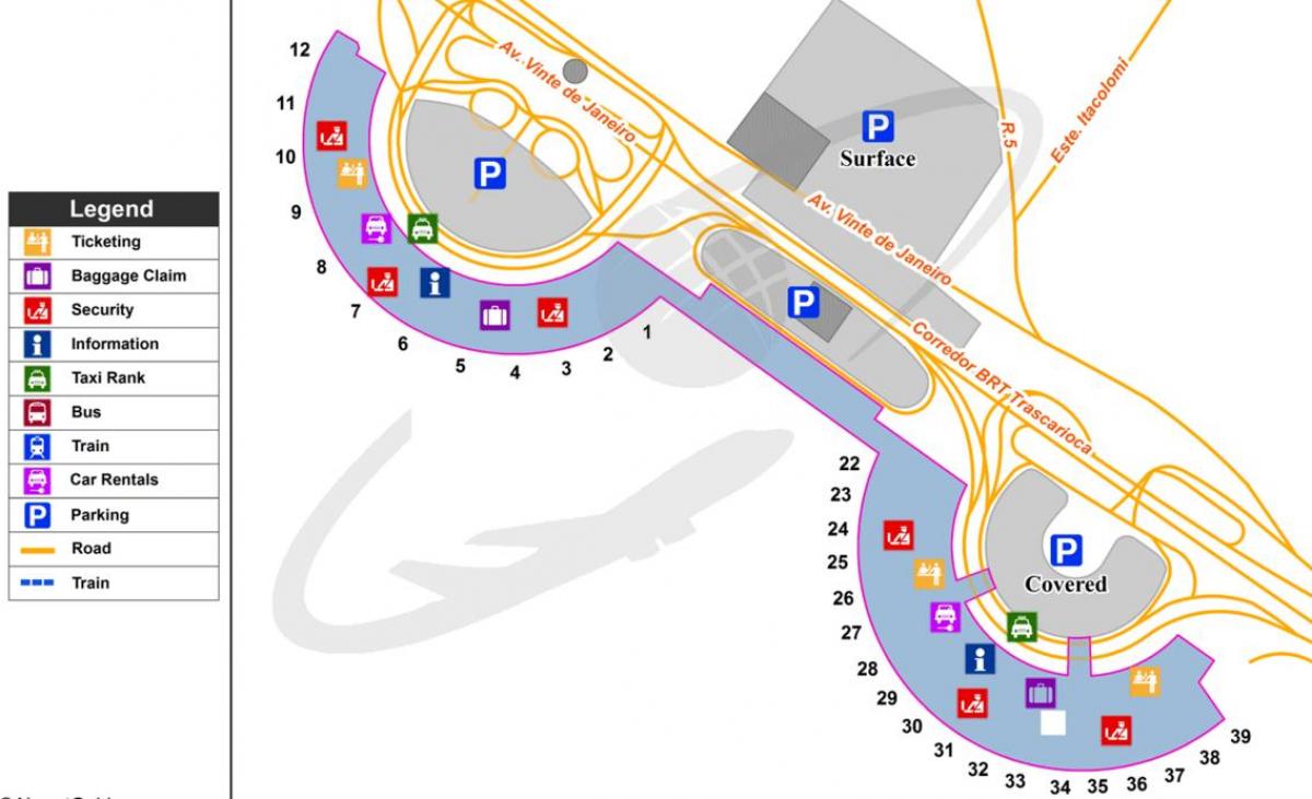 Քարտեզ Միջազգային օդանավակայանը Ռիո-դե-Ժանեյրոյում