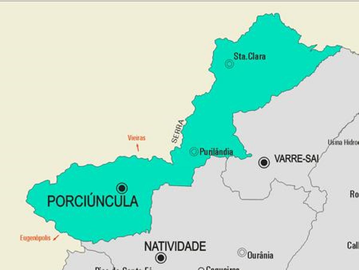 Քարտեզ համայնքի Porciúncula