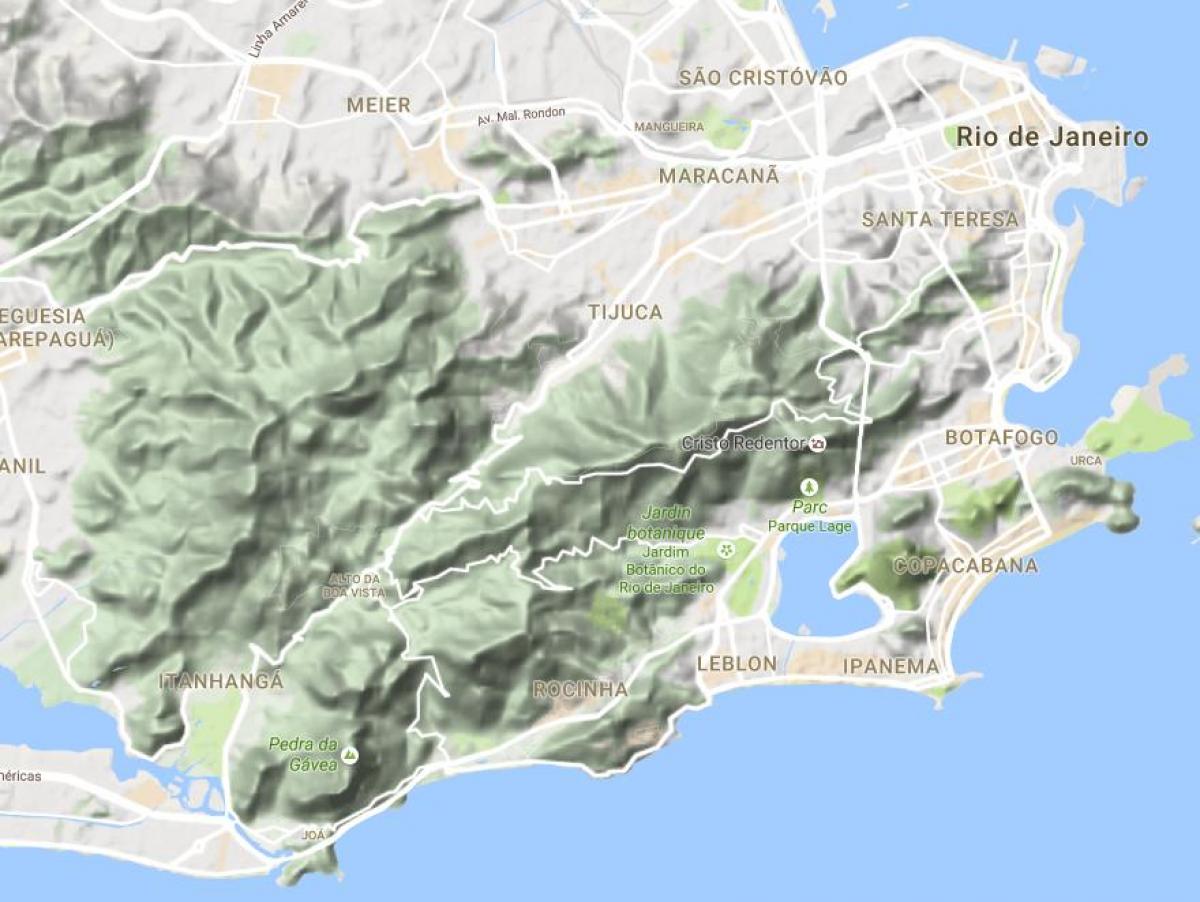 Ռելիեֆի քարտեզ Ռիո-դե-Ժանեյրոյում