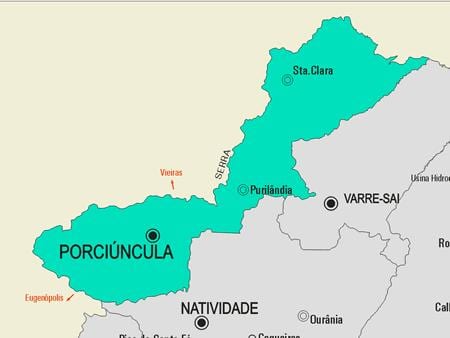 Քարտեզ համայնքի Porciúncula