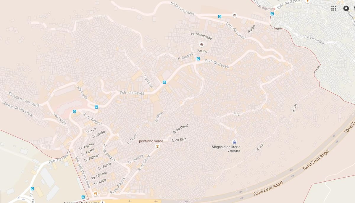 Քարտեզ favela favela росинья