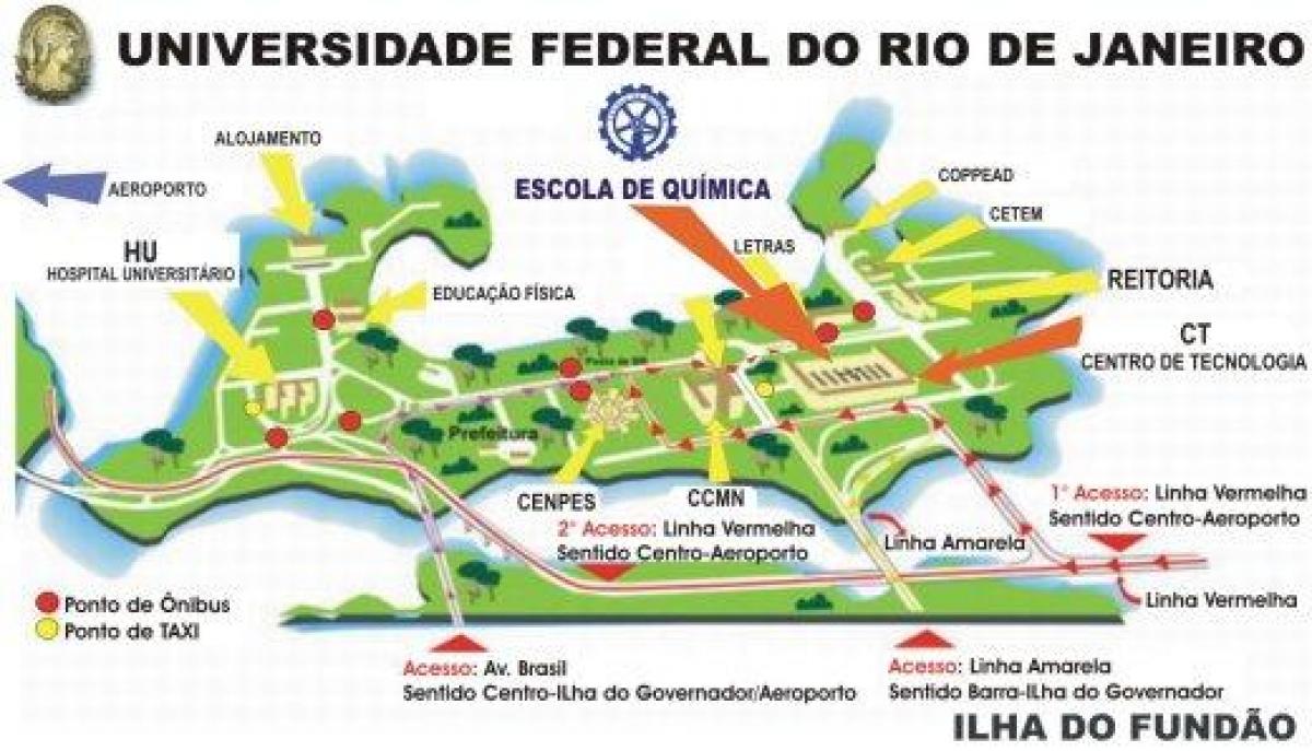 Քարտեզը դաշնային համալսարանի Ռիո-դե-Ժանեյրոյում