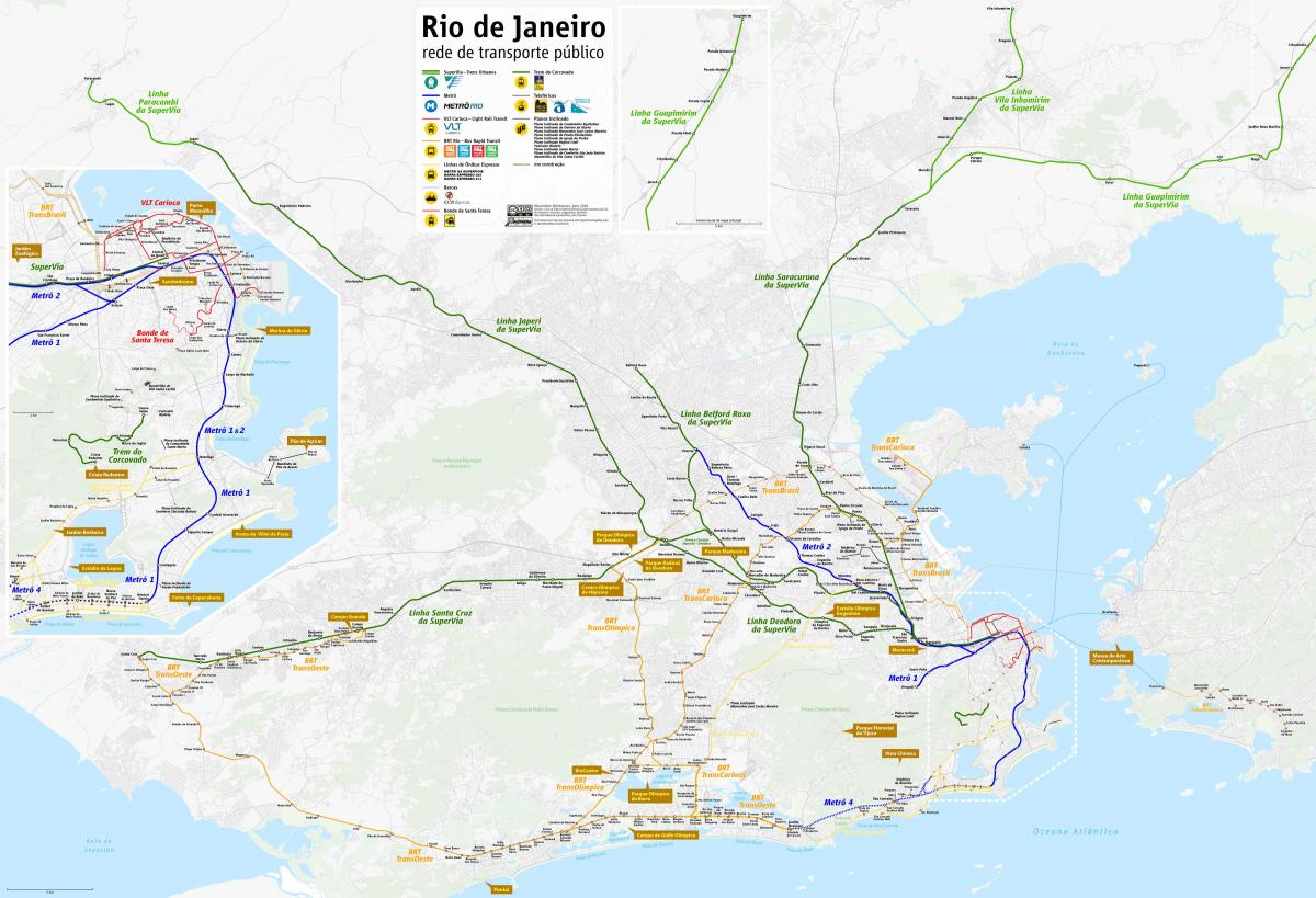 Քարտեզ Ռիո դե Ժանեյրոյում տրանսպորտի