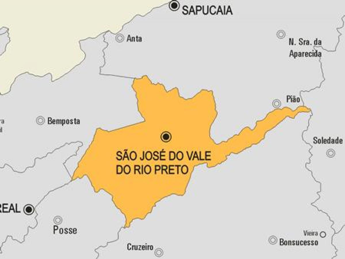 Քարտեզ Սան-Ժոզե-DOO-Վալե-DOO-Ռիու-Прету գյուղապետարան